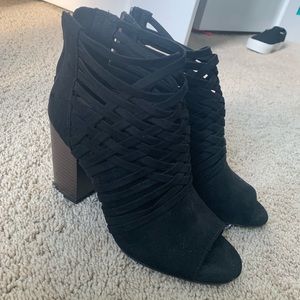 Black Open Toe Booties